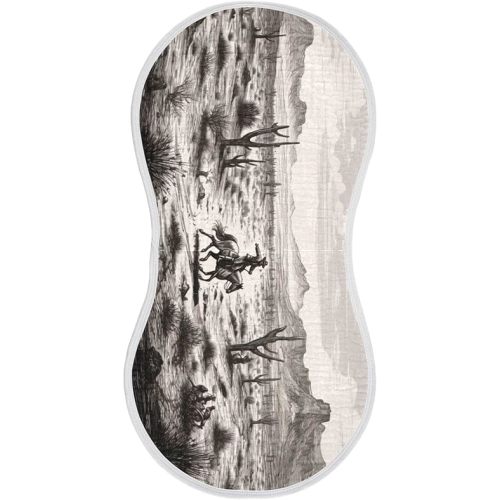 Vintage Western Cowboy Muslin Baby Burp Cloths - Super Absorbent and Soft Burping Rags - Cotton Burp Clothes Set for Boys and Girls, 1 Pack