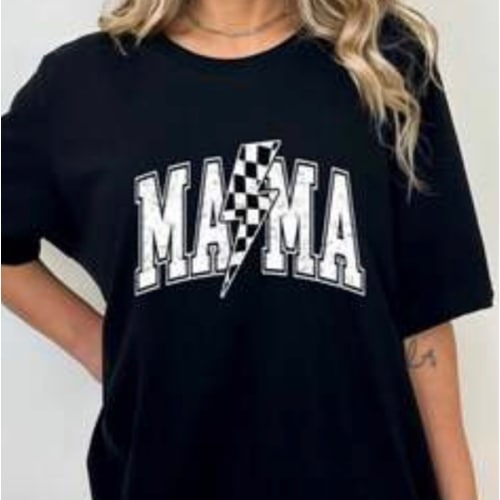 Mama Varsity Shirt, Lightning Bolt Mama Sweatshirt, Checkered Mom Shirt, Mother's Day Gift, Baby Shower Gift, Mother's Day T-Shirt, Gifts | SHEIN USA