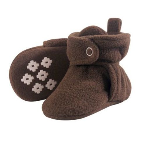 Little Treasure Infant Baby Cozy Fleece Booties, Brown, 0-6 Months