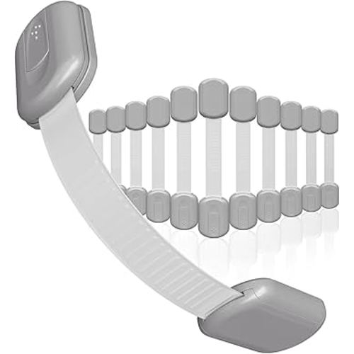Baby Proofing Child Safety Locks (12 Pack) by Skyla Homes - The Safest, Quickest and Easiest 3M Adhesive Cabinet Latches, No Screws & Magnets, Multi-Purpose for Furniture, Kitchen, Ovens, Toilet Seats