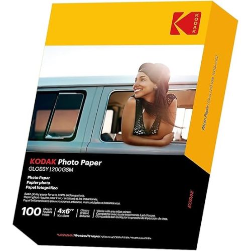 KODAK Photo Paper Gloss 4 X 6, 100 count, 52lb-200 g/m 2-8.5MIL (41180-1743327) **THIS PRODUCT IS NOT COMPATIBLE WITH THE KODAK DOCK PRINTER**"