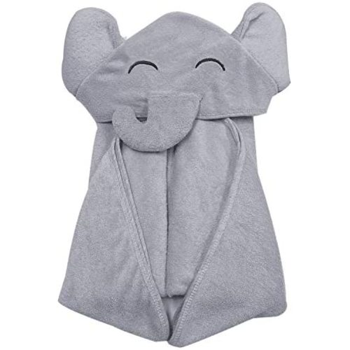 Premium Bamboo Baby Bath Towel – Ultra Soft Organic Hypoallergenic Baby Hooded Towels for Babies - Newborn Essential Cute Grey Little Elephant -Perfect Baby Registry Gifts for Boy Girl - 30*30''