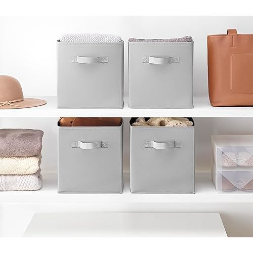 Whitmor Collapsible Cubes - 10.5 x 10.5 x 11 inches - Gray - Set of 4