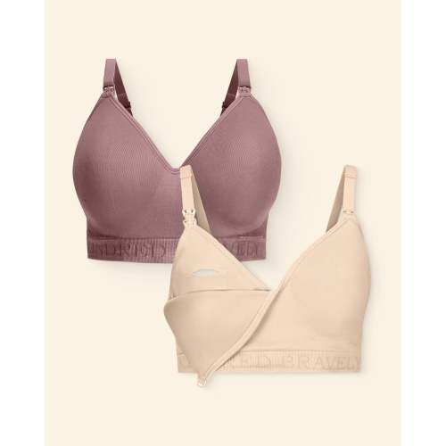 Signature Sublime® Contour Hands-Free Pumping & Nursing Bra Two-Pack | Beige & Black - Kindred Bravely
