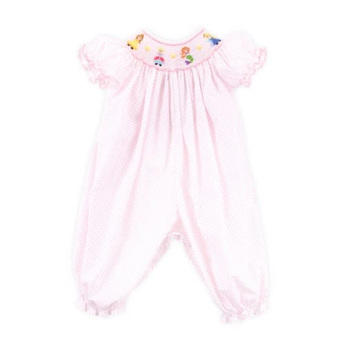 Princess Friends Smocked Long Bubble Pink Dot