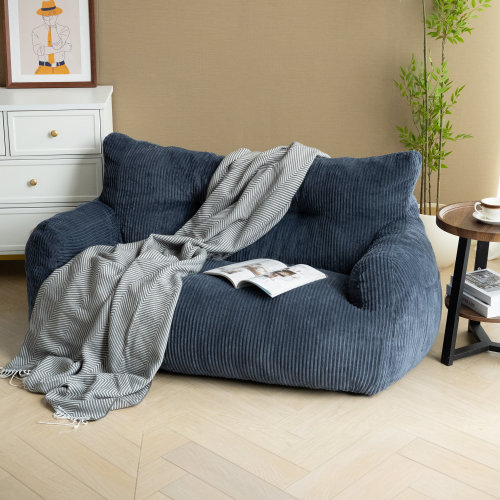 Trule Colman 59" Wide Bean Bag Chair,Corduroy Lazy Sofa,Loveseat & Reviews | Wayfair