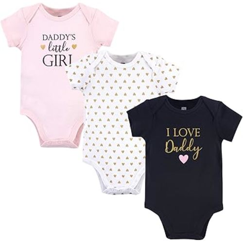 Hudson Baby baby-girls Cotton Bodysuits 3-pack
