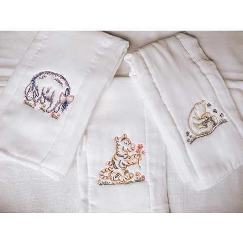 Winnie the Pooh embroidered burp cloths