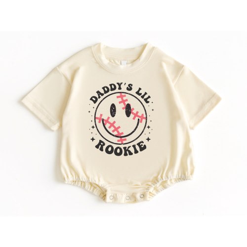 Daddy's Little Rookie T Shirt Bubble Romper, Baseball Baby Bodysuit, Baseball Baby Outfit, Baby Bodysuit, Baby Shower Gift, Baby Boy Gift