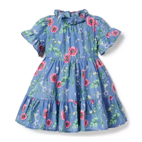 Girl Winter Blue Floral Disney Tinker Bell Floral Dress by Janie and Jack