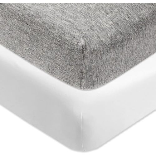 HonestBaby unisex-baby Classics Fitted Crib Sheets Set Standard Mattress, 100% Organic Cotton Baby Boys, Girls, Neutral, 2 Pack - Watercolor World, One Size