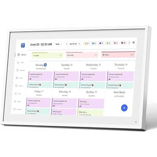 Mezed 15.6" Smart Digital Calendar, Meal Schedule, Duty Chart, HD Smart Touch Screen Home Interactive Electron Calender - Built-in Digital Photo Frame Function (white, 15.6)