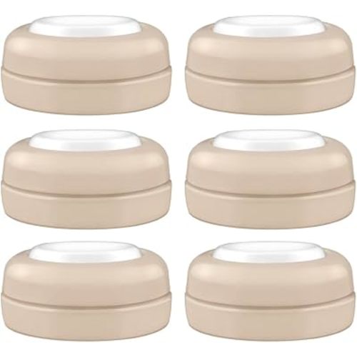 Maymom Screw Lids Aka Travel Caps with Rewritable Sealing Disc Compatible with Avent, Maymom Wide Mouth Bottles; Cap Replace Avent Natural Bottle Sealing Ring and Sealing Disc, 6pcs. (Khaki)