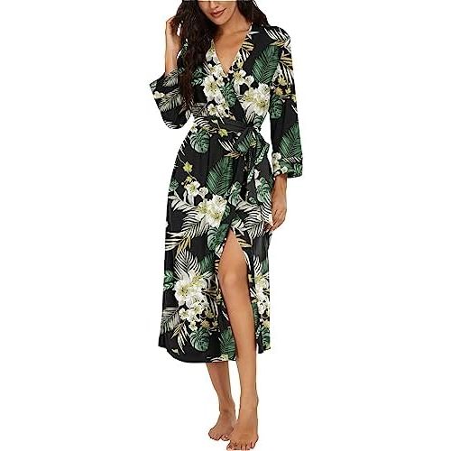 VINTATRE Robes for Women Long Knit Bathrobe XS-4XL