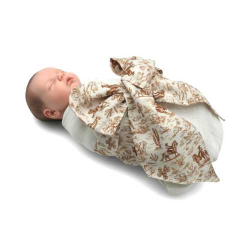 Newborn Swaddle Sash-Cotton Maternity Sash with Big Bowknot - Custom Sash for Baby Girls & Boys-Newborn Photography Western Cowboy