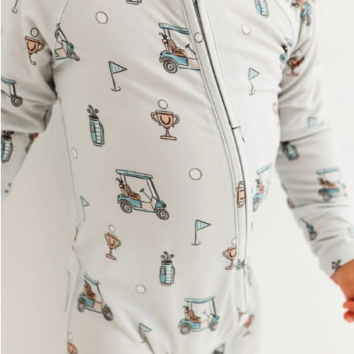 Blue Golf Zipper Romper – In My Jammers