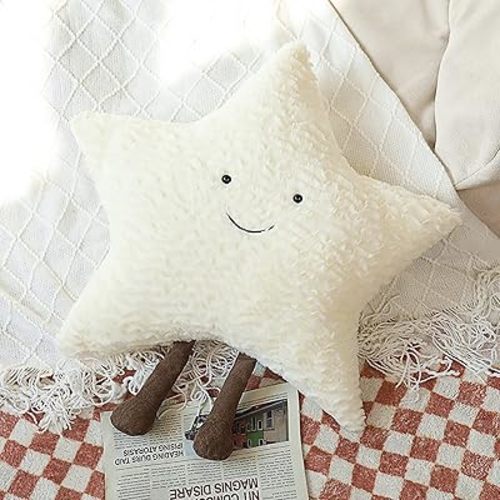 Moon Star Sun Pillow Sofa Cushion | Decorative Lumbar Support Pillow | Soft Plush Decorative Pillow (15inches, Star)