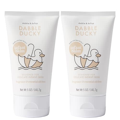 Dabble & Dollop Infant Balm - Natural Lotion for Babies, Fragrance & Essential Oil Free, Dye-Free, Tear-Free, Vegan (Set of 2)