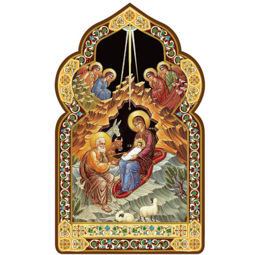 Domed Nativity (gold foil), standing icon