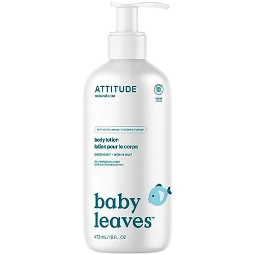 ATTITUDE Baby Lotion for Face & Body, Good Night, EWG Verified, 16 Fl Oz