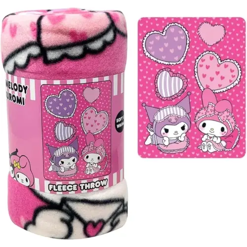 SANRIO My Melody Kuromi Fleece Throw Blanket - 45'x60' Pink Soft Blanket