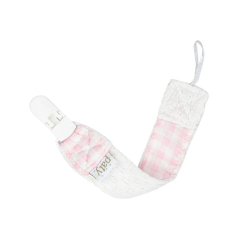 Paty Knit Pacifier Clip- Pink Gingham – VACE