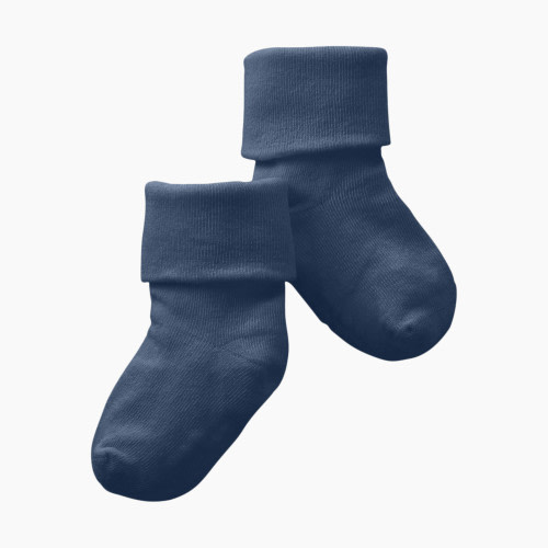 Babysoy Organic Cotton Solid Socks - Indigo, 6-12 Months