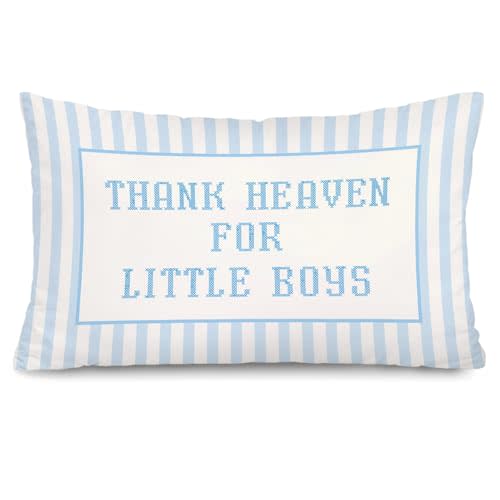 Blue Heaven for Little Boys 12x20 Pillow Cover Newborn Gifts | Baby Boy Nursery Decor,Boys Room Decor ,It's A Boy Sign，Baby Shower Decorations Gift for Toddler Little Boy Room