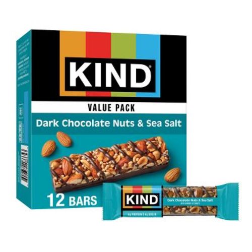 KIND Bars Dark Chocolate Nuts & Sea Salt Gluten Free Snacks - 16.8oz/12ct
