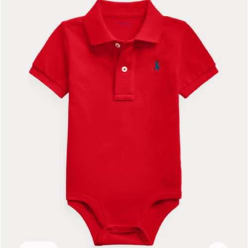 Cotton Mesh Polo Bodysuit | Ralph Lauren