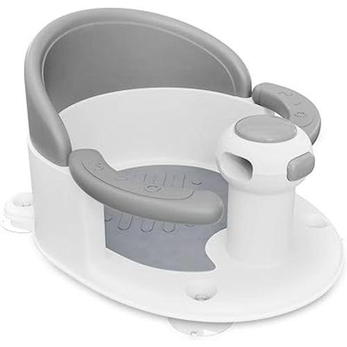 BEBELEH™ Baby Bath Seat for Babies 6 Months & Up - Safe Infant and Toddler Baby Bathtub Seat for Sitting Up - Baby Bath Tub Baby Tub Seat for Shower (Gray, Bath Seat)