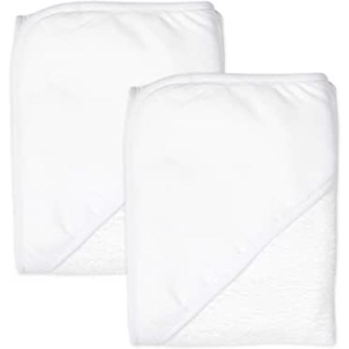 HonestBaby 2-Pack Organic Cotton Hooded Towels, Bright White, One Size