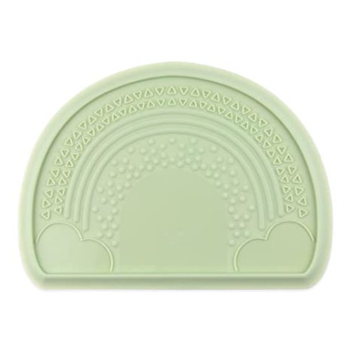 Bumkins Baby Silicone Sensory Placemat, for Babies and Toddlers, Suction Mat for Restaurants, Stick On High Chairs and Tables, Eating Finger Foods, Baby Led Weaning Essentials, Ages 6 Months Up, Sage