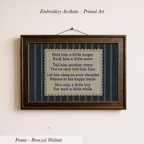 Hold Him a Little Longer Poem Print • Vintage Boy Nursery Wall Art • 1923