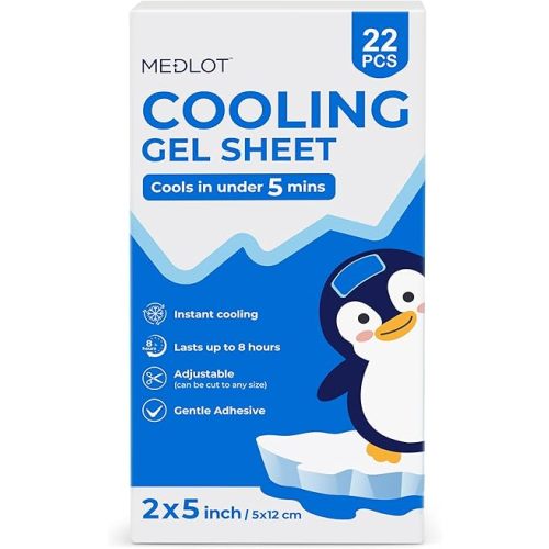 LotFancy Fever Patch for Kids, 22 Sheets, Fever Reducer, Baby Cooling Pads, Gel Cool Patch for Fever, Headache Relief, 4.7 x2 Inch