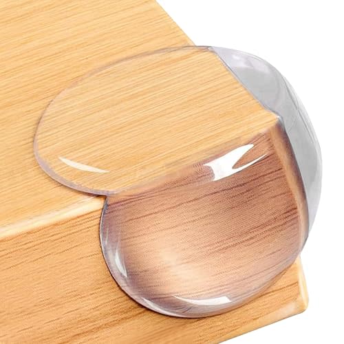 Wishator Corner Protectors Baby Proofing Edge Guards – 24 Pack Transparent Round Furniture Edge Protectors for Toddlers, Clear Bumpers Pre-Taped for Table, Cabinet, Countertop Safety