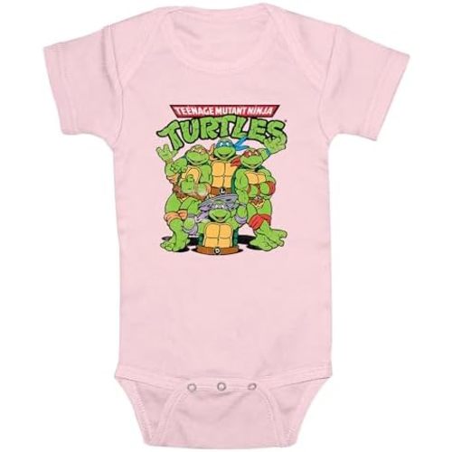 Infant's Teenage Mutant Ninja Turtles Group Shot Original Logo Bodysuit