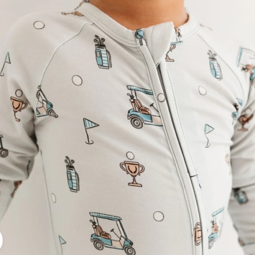 Blue Golf Zipper Romper – In My Jammers