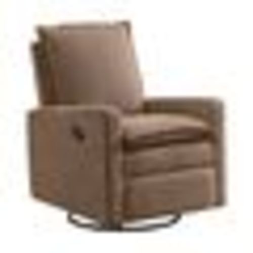 Soho Baby Coventry Upholstered Glider Recliner Rocking Chair, Green Guard Gold Certified, 360° Swivel For Nursery And Living Room – Boucle Teddy Brown