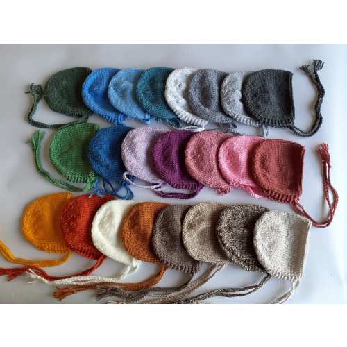 Hand Knit Newborn Bonnet - Gender Neutral Baby Photo Prop-Simple Minimalist Baby Hat