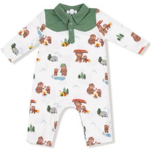 Bigfoot Camping Print Romper, 6-12M