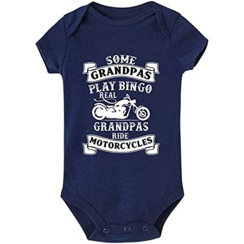 Grandpas Ride Motorcycles Unisex Cotton Baby Bodysuit Short Sleeve Crawl Clothes