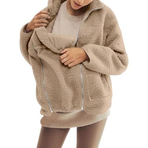 Maternity Coat Winter Cozy Carrier Mom Coats Sherpa Jacket