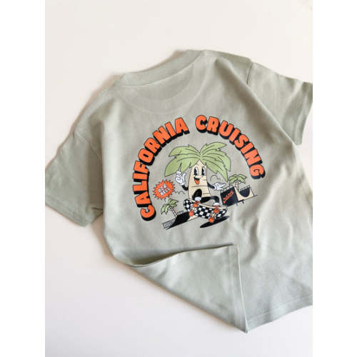 California Cruising Short Sleeve Cotton T-shirt in Summer Sage – OZ & BELL