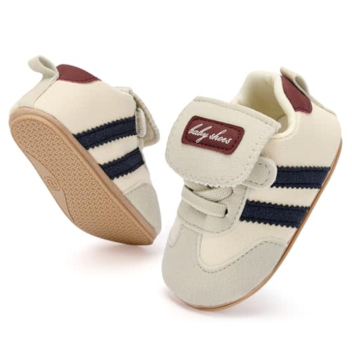 BACSAC Baby Shoes for Boys Girls Non Slip Low Top Infant Walking Shoes Breathable Comfort Toddler Walker Shoes Pull On Newborn Baby Sneakers 3 6 9 12 Months