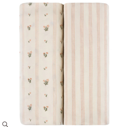 Linear Floral Crib Sheet Set Crib Sheet Set – Ely's & Co.