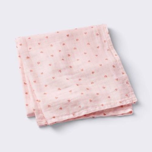Muslin Swaddle Blanket - Hearts - Cloud Island™