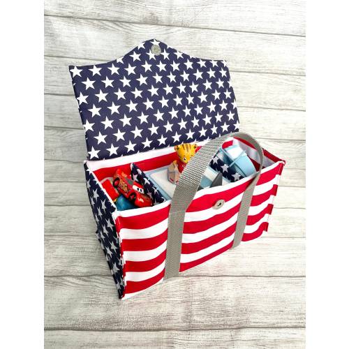 Toniebox Bag: Handmade Cotton Storage Bag, Stars & Stripes, America, Tonies