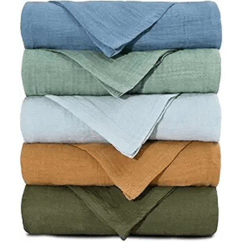 Muslin Receiving Blankets, Neutral Blanket Swaddling for Newborn Boys and Girls, 5 Pack Breathable and Skin-Friendly Swaddle Wrap for Infant Baby (Bright Colors)