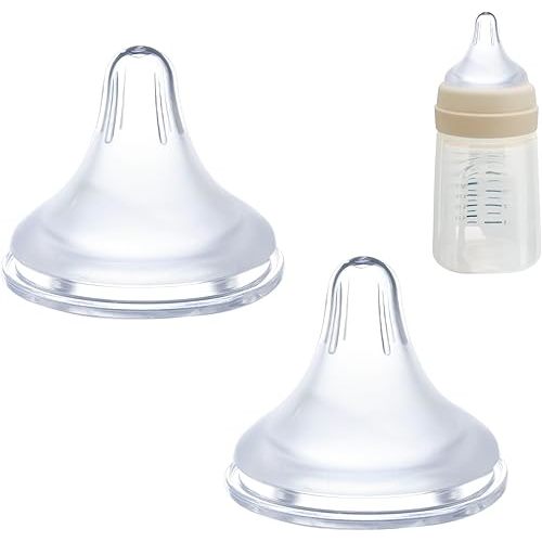Bottle Nipples Compatible with Spectra with Baby Safe Soft Silicone,Slow Flow Nipples for Bottles Compatible with Spectra,Level 1,Size S,0-3Month,2PCS